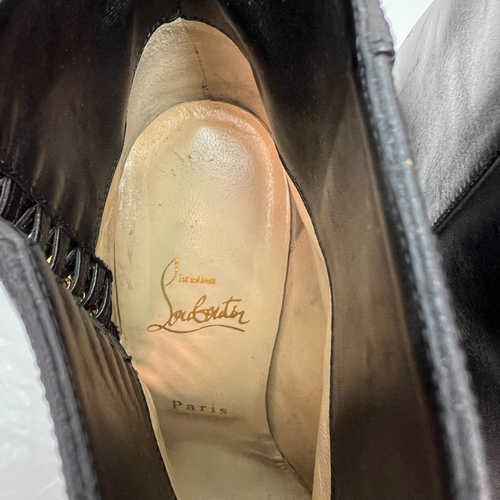 Christian Louboutin Black and Gold Ankle Boots - Picture 4 of 7